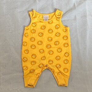 Hanna Anderson Yellow Lion Print Baby Romper